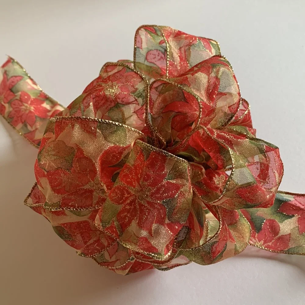 Hand crafted Christmas bow for wreaths, gifts, tree top, etc